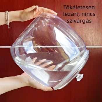 Átlátszó PET műanyag zárható tárolóedény, nagy kapacitású, rizshez, szárított mandarinhéjhoz, virágos teához és hal-zselatinhoz