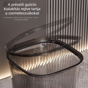 Háztartási szemetes, négyzet alakú, fedél nélküli, 12 liter feletti kapacitás, alkalmas nappalira, konyhára, fürdőszobára és hálószobára
