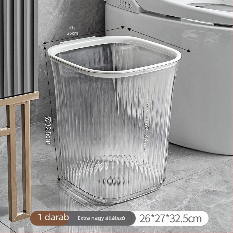 Háztartási szemetes, négyzet alakú, fedél nélküli, 12 liter feletti kapacitás, alkalmas nappalira, konyhára, fürdőszobára és hálószobára
