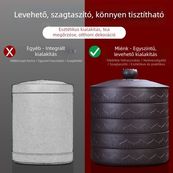 Pu'er teakeksz nagy üveg, lila homokból készült, zárható teás tároló