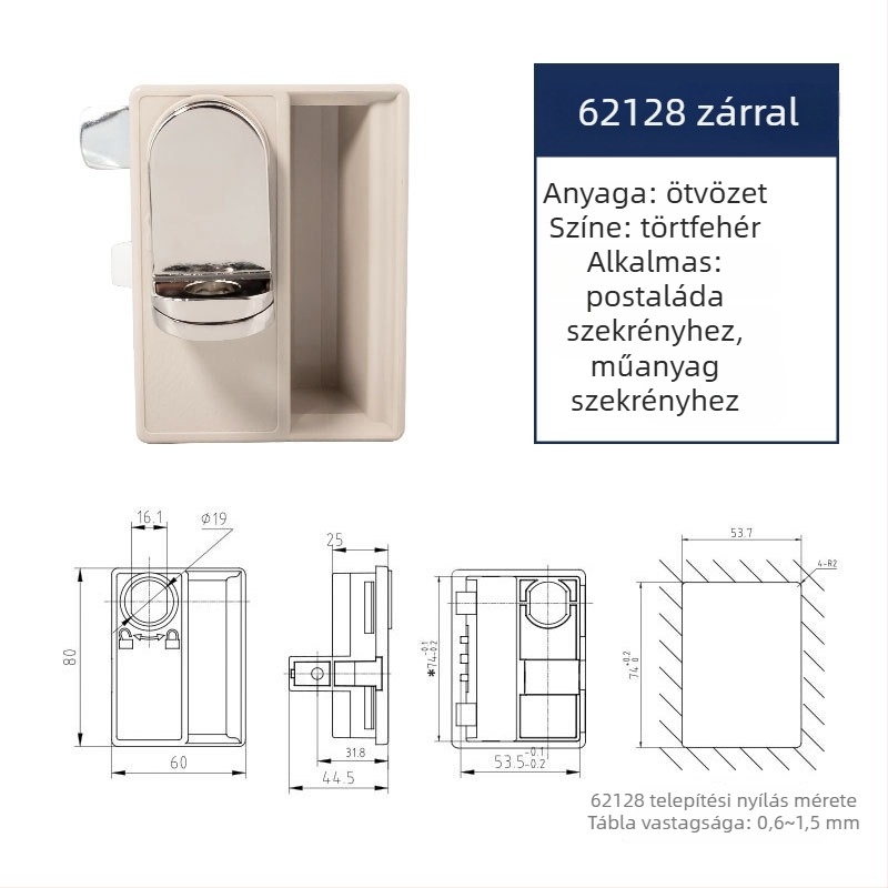 Mechanikus négyjegyű kombinációs zár ABS műanyag és acél szekrényekhez — minimalist dizájn