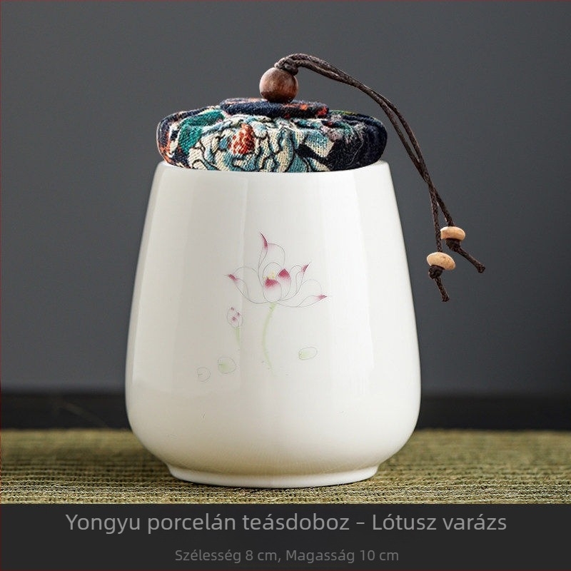 Jade színű kerámia teás tartó, zárható teaüveg, orvosi és kozmetikai felhasználás