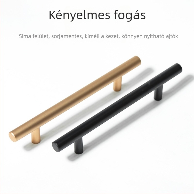 Új T-alakú szekrény- és gardrobajtó fogantyú, minimalistikus körcsövű alumínium ötvözetből készült, merev fogantyú szekrényekhez és fiókokhoz