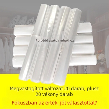 Vastagított átlátszó porvédő ruháknak, akasztós ruhatartó táska otthoni tároláshoz