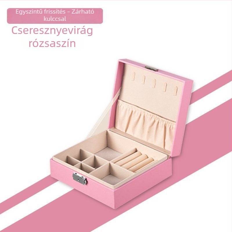 Nagy kapacitású ékszerdoboz, hercegnő-stílus — szervező karkötőknek, nyakláncoknak és fülbevalóknak