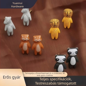 Gyerekek szekrényéhez kerámiás fogantyú, Panda, gömb alakú