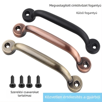 Felszínre szerelt fogantyú szekrényekhez és ajtókhoz, antik bronz és fekete felülettel, európai-kínai minimalist stílus, cinkötvözet, több méretben.