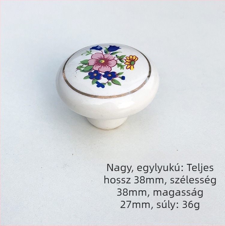 Orchidea kerámia ajtókilincs konyhaszekrényekhez és gardróbokhoz, retro új kínai stílus