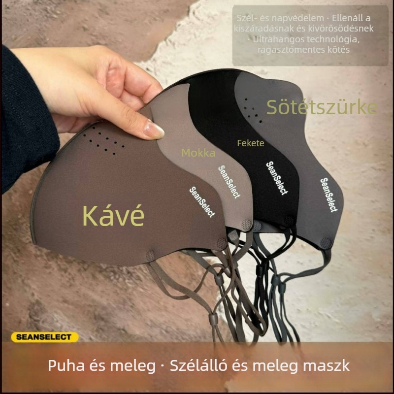 Női őszi–téli varrás nélküli ultrahangos meleg maszk, 3D kontúr, szemvédelem, szél- és hidegálló kerékpáros maszk.