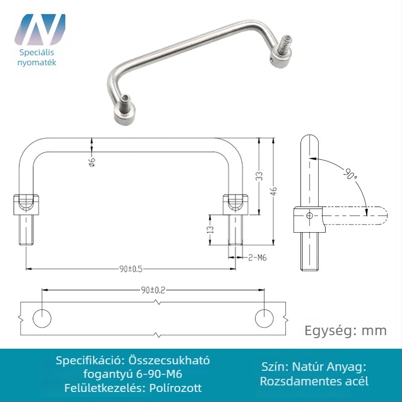 Newlite 304 rozsdamentes acél összecsukható fogantyú – mobil ipari fogantyú szerszámosládához, szekrényhez, ajtóhoz és ablakhoz