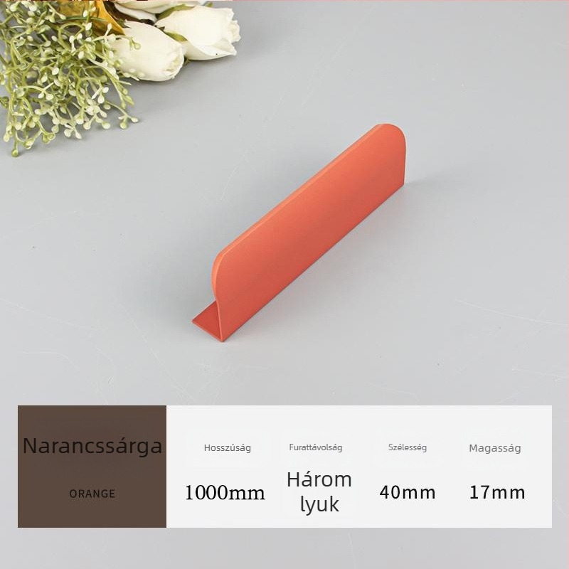 Morandi színű nano-bevonatú fogantyú, félig beépített, szekrény- és fiótajokhoz, alumíniumötvözet, ívelt láthatatlan él