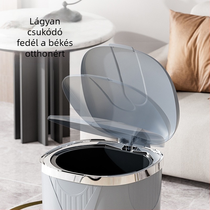 Luxus otthoni szemetes pedállal és fedővel, nagy kapacitású, műanyag, nappaliba, konyhába, hálószobába és fürdőszobába.