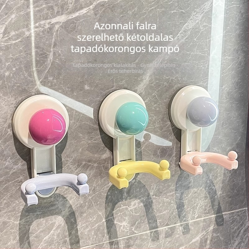 Dopamine kettős fejű ventuzás kampó, fúrás nélkül, nagy teherbírás, nyom nélkül a fürdőszobában, törölközők és papírtörlő számára