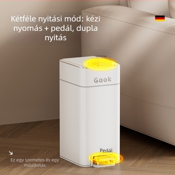 Két rekeszű rozsdamentes acél szemetes pedálos fedéllel, otthoni használatra, 12L+
