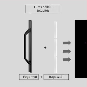 Fúrásmentes, öntapadós tolóajtó fogantyú üvegajtókhoz és szekrényekhez (ABS, matt felület)