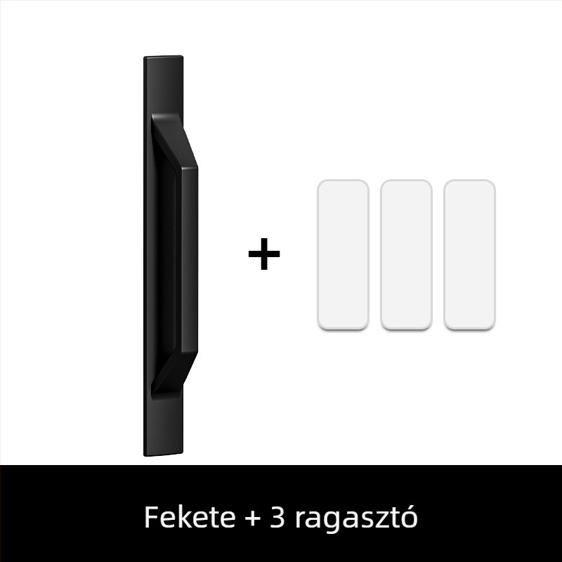 Fúrásmentes, öntapadós tolóajtó fogantyú üvegajtókhoz és szekrényekhez (ABS, matt felület)