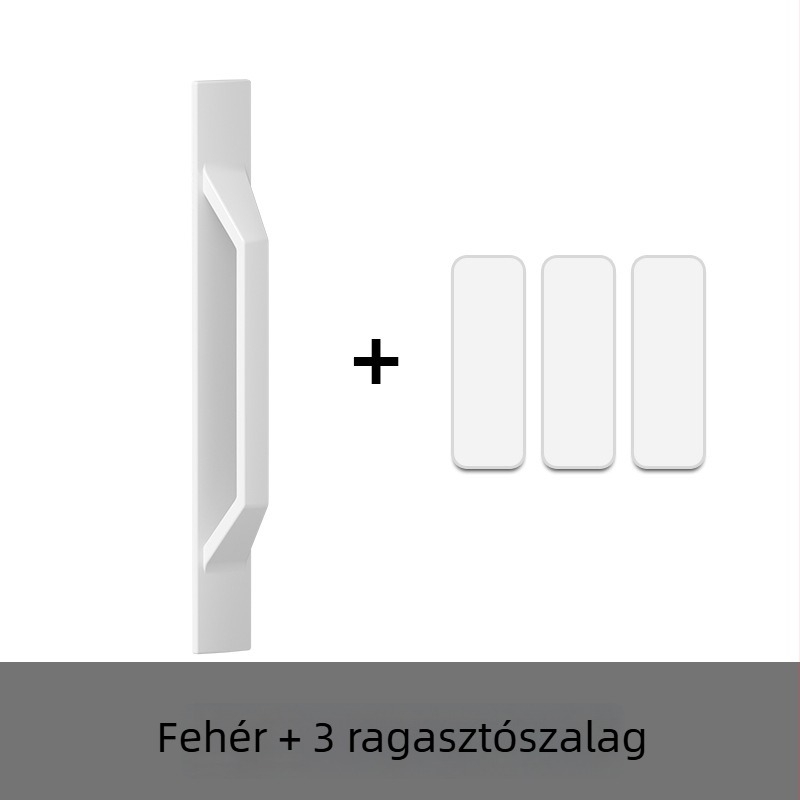 Fúrásmentes, öntapadós tolóajtó fogantyú üvegajtókhoz és szekrényekhez (ABS, matt felület)