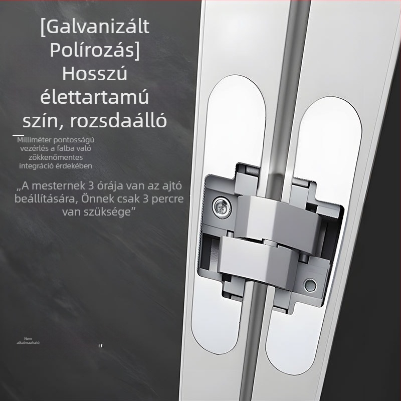 3D állítható rejtett ajtópánt, 180°-os belső/külső nyitás, rejtett hajtogatott ajtó