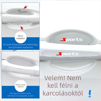 Átlátszó epoxigyanta alapú védőmatrica az ajtó fogantyújához és az ajtó mélyedéséhez, karcálló, univerzális kompatibilitás sportautókhoz