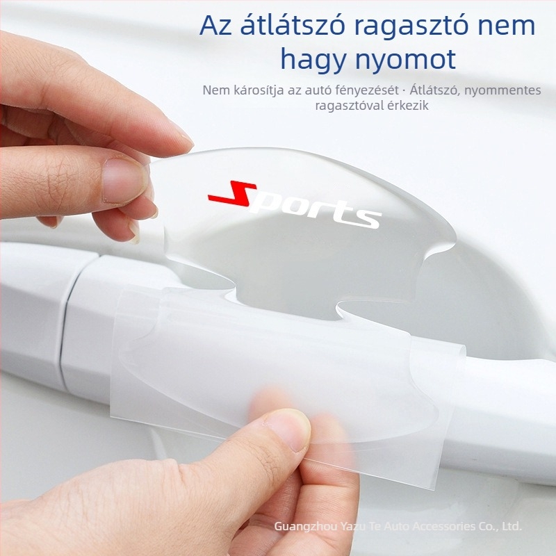 Átlátszó epoxigyanta alapú védőmatrica az ajtó fogantyújához és az ajtó mélyedéséhez, karcálló, univerzális kompatibilitás sportautókhoz