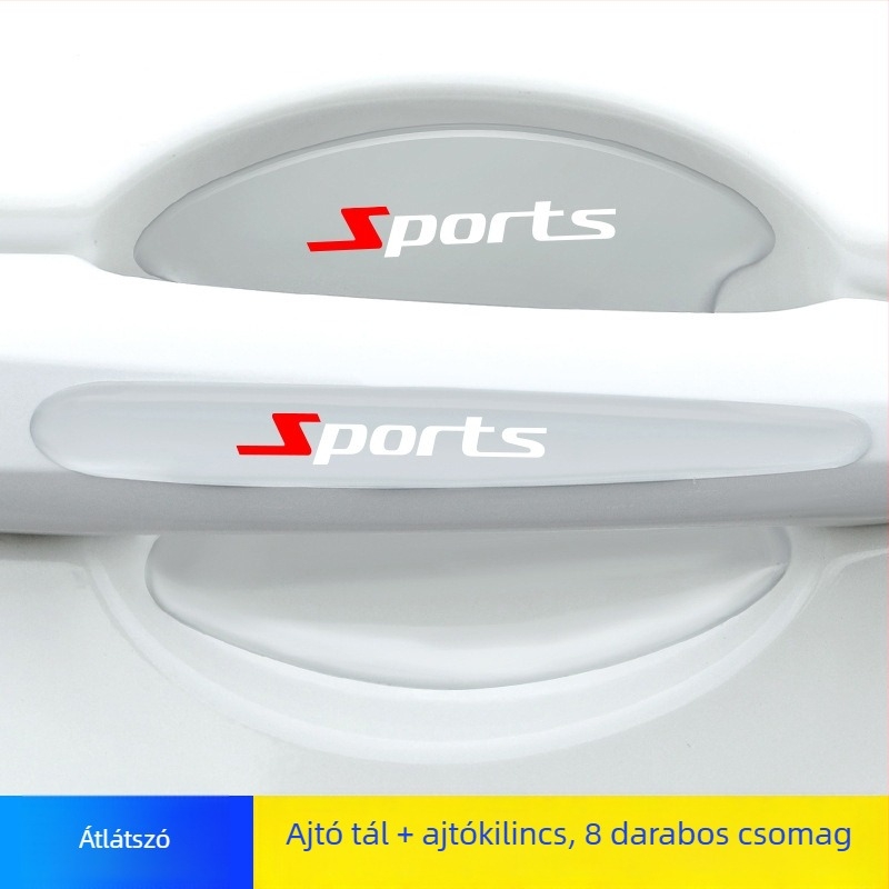 Átlátszó epoxigyanta alapú védőmatrica az ajtó fogantyújához és az ajtó mélyedéséhez, karcálló, univerzális kompatibilitás sportautókhoz
