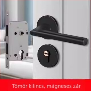 Egyedi fekete osztott mágneses ajtózár, csendes működés, fa ajtó kilinccsel