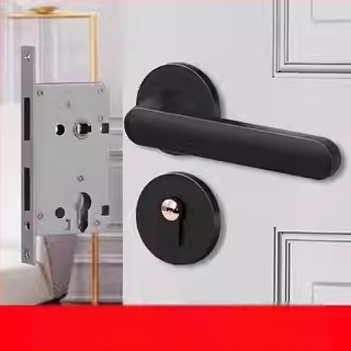 Egyedi fekete osztott mágneses ajtózár, csendes működés, fa ajtó kilinccsel