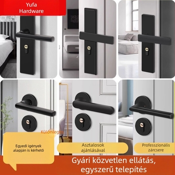 Egyedi fekete osztott mágneses ajtózár, csendes működés, fa ajtó kilinccsel