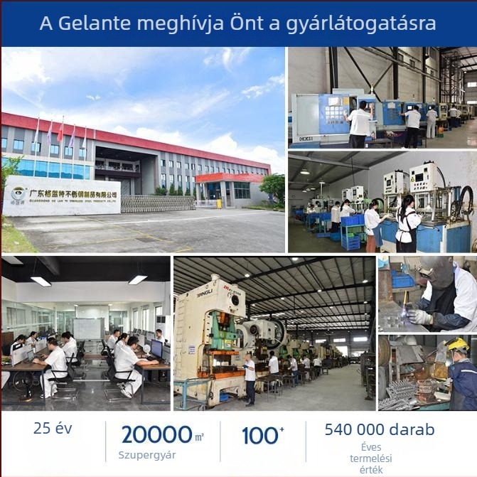 304 rozsdamentes acélból készült nehéz ipari csuklók szekrényekhez és dobozokhoz, hajlított panelek