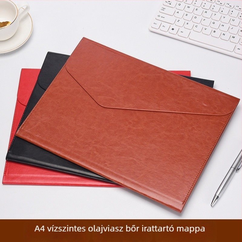 A4 bőr dokumentumtáska ingatlan-, biztosítási és autóügyletekhez, 4S szerződésfájl-táska logóval