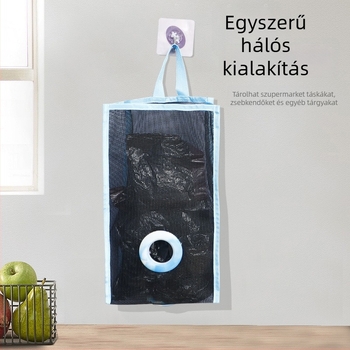 Fali konyhai szemeteszsák-tároló, négyzet alakú, kihúzható mechanizmussal