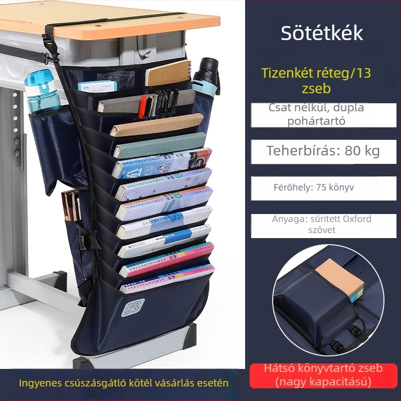Többrétegű íróasztal rendező függő táskával diákok számára