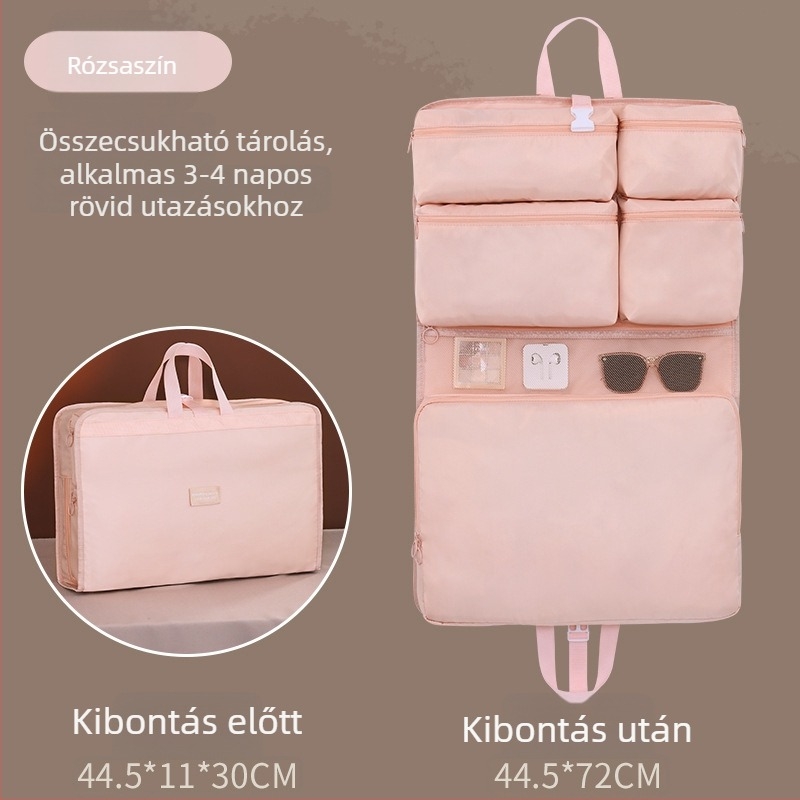 7 az 1-ben funkcionális utazótároló táska ruhák és fehérneműk számára elválasztó rekeszekkel