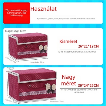 Összecsukható tároló doboz nem szőtt textilekből, ruhákhoz és játékokhoz