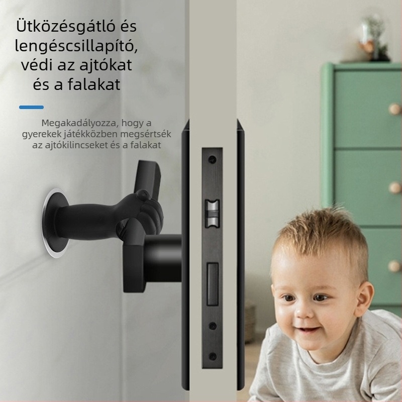 Szilikon mágneses ajtó stopper, fúrás nélküli, fürdőszobai használatra, önragasztó telepítés