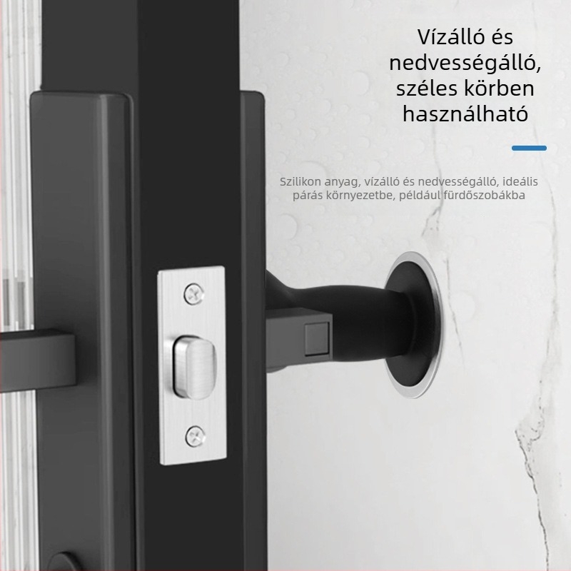 Szilikon mágneses ajtó stopper, fúrás nélküli, fürdőszobai használatra, önragasztó telepítés