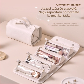 4-in-1 utazótároló táska nedves–száraz szeparációval, nagy kapacitású kozmetikai és higiéniai táska