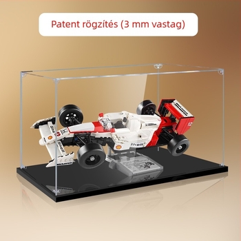 Akril kiállítási doboz porvédő sapka a 10330 McLaren MP4/4 és Ayrton Senna építőmodellhez