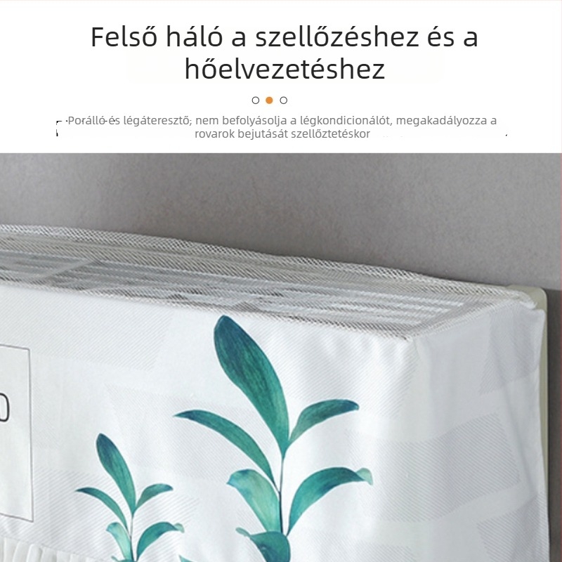 Vintage stílusú kávébarna színű légkondi fedél művészi illusztrációval, chiffon csipkével és porvédelmi funkcióval