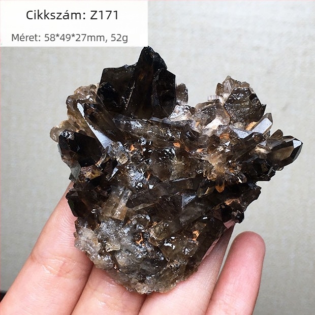 Természetes fekete kristály, mini klaszter fekete teás kristály, nyers kő példány, otthoni asztali dekoráció