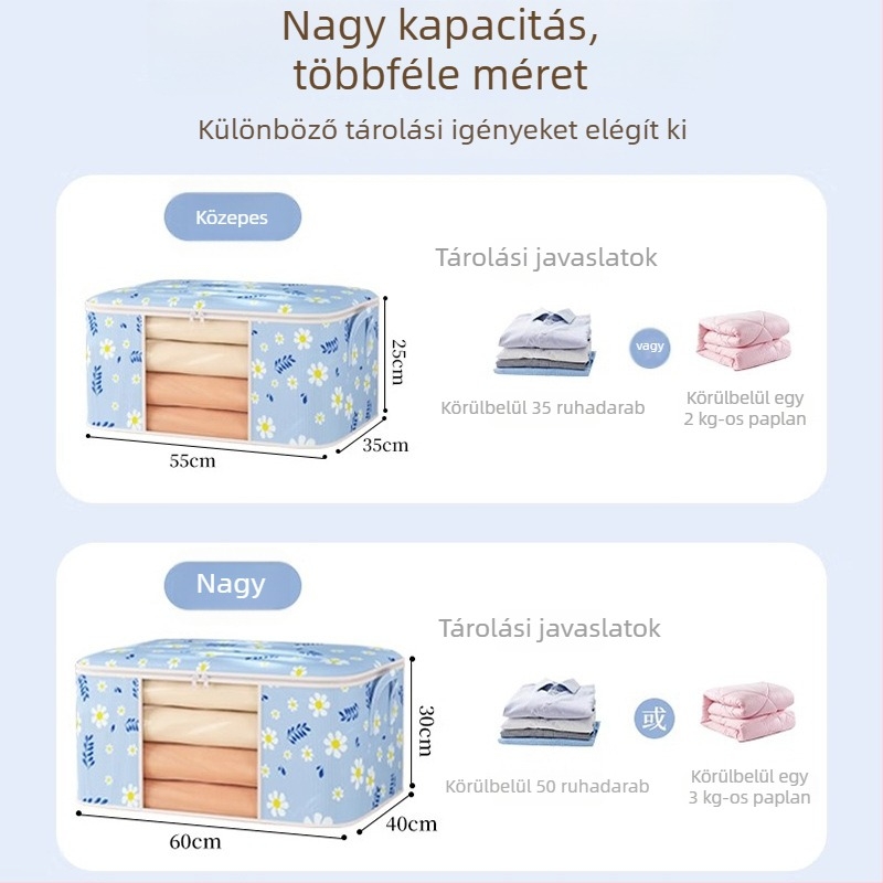You na paplan- és ruhatároló táska otthoni gardróbhoz, nagy kapacitású, kubikus forma, nem szőtt anyag, modell Snd-4230