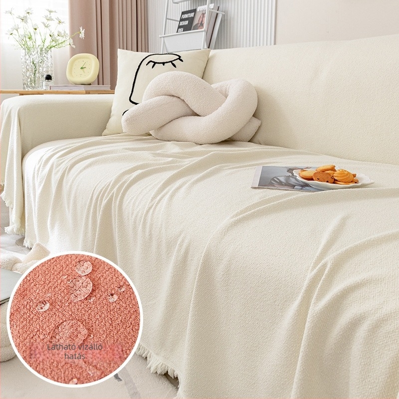 Chenille egyszínű, vízálló kanapétakaró, bőrbarát, modern minimalista stílus, teljes lefedettség