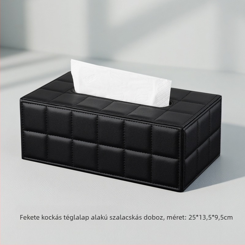 Bőrből készült zsebkendő-tartó a nappaliba és a kávéasztalhoz, modern, egyszerű stílusú asztali kiegészítő otthonra, szállodába és étterembe