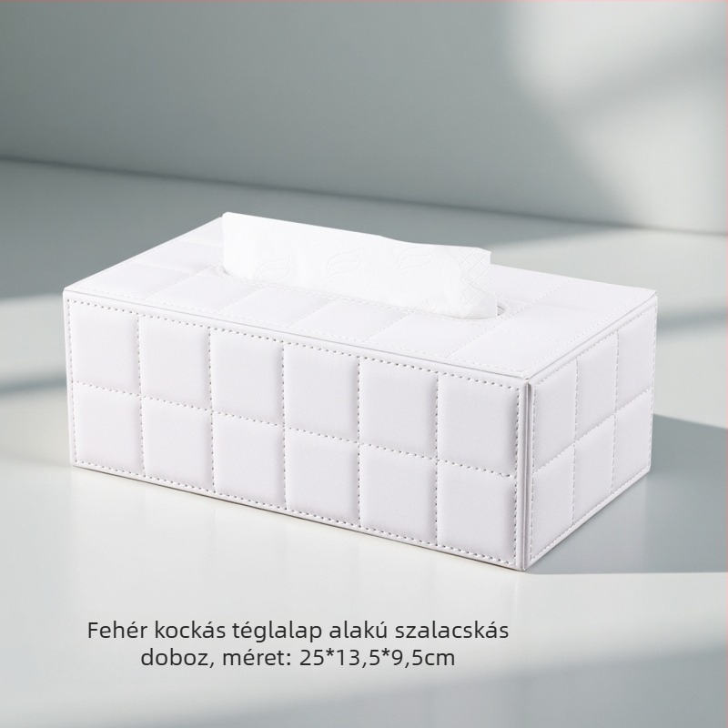 Bőrből készült zsebkendő-tartó a nappaliba és a kávéasztalhoz, modern, egyszerű stílusú asztali kiegészítő otthonra, szállodába és étterembe