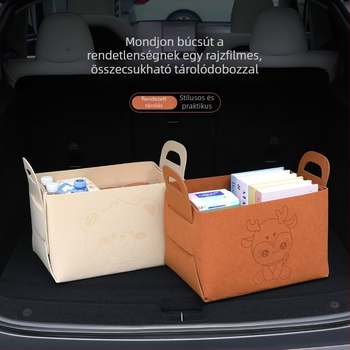 Összecsukható autós tároló doboz – Többfunkciós szervező a csomagtartóhoz, karikatúra stílusú
