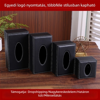 Bőr szalvétatartó – otthoni lux, asztali rendező, logónyomtatási lehetőség