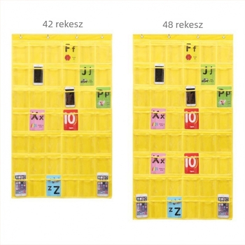 Átlátszó telefon-tároló akasztóval, kártyatartóval óvodai felvételhez