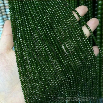 Zöld jadeit kvarcit gyöngyök, 4/6/8 mm – kerek és rizsszem-formájú gyöngyök DIY ékszerekhez