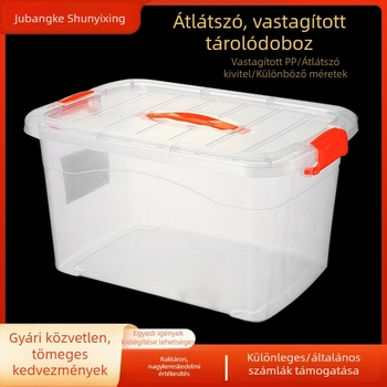 Nagy átlátszó műanyag tároló doboz fedéllel, asztali hordozható szervező játékok és nassolnivalók számára, autóhoz