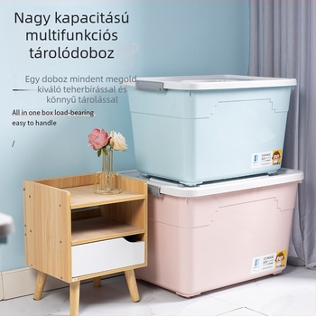 Nagy méretű, vastagított műanyag ruhatartó doboz, autóba való szervező, játékok tároló doboz